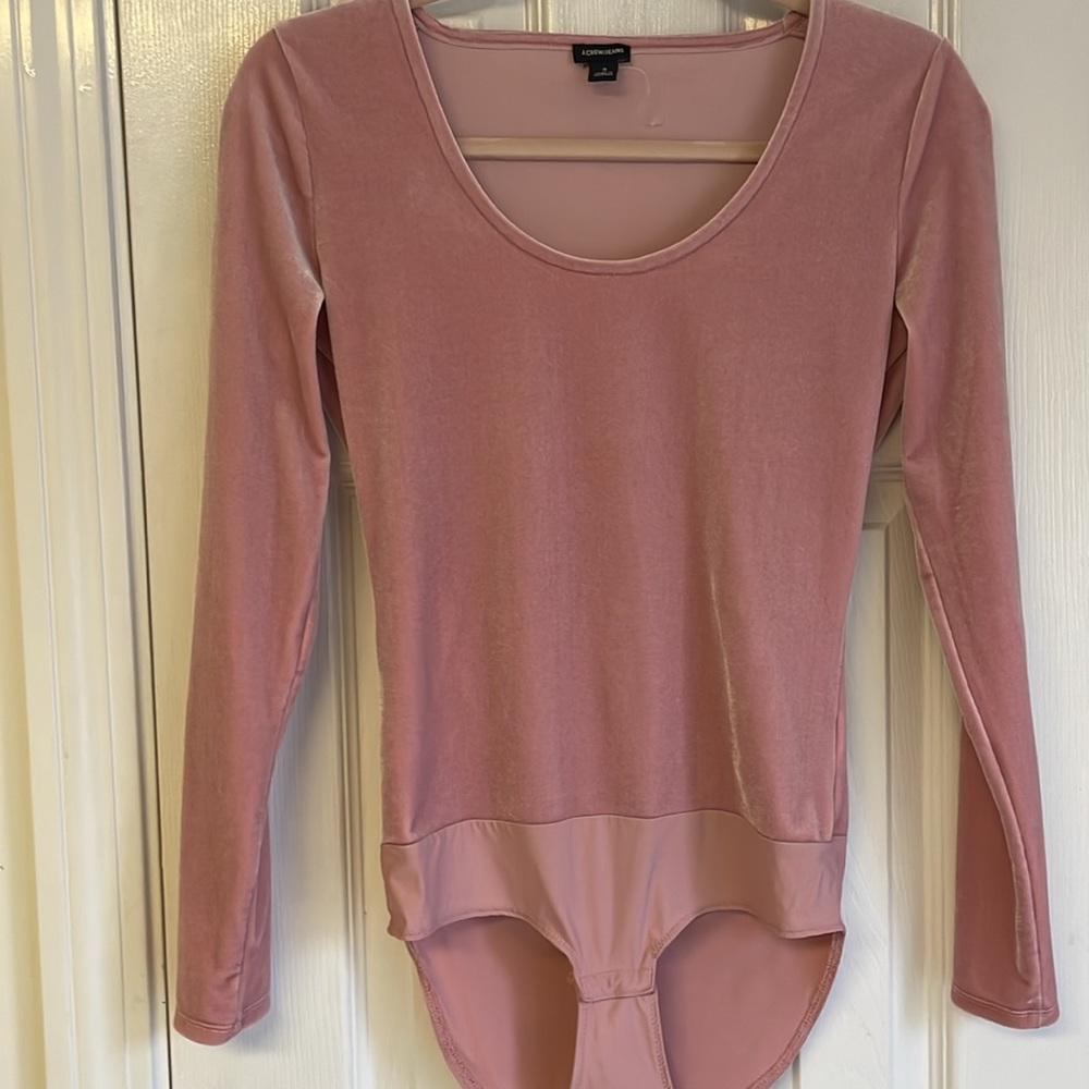 JCREW Velvet Bodysuit - Small. Neutral Ballet Pink- Worn once.